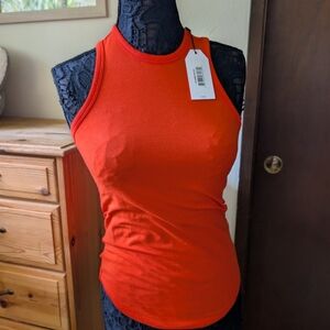 Universal Standard 4XS High Neck Tank Top Orange NWT